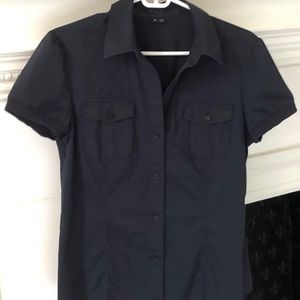 THEORY camp shirt with ribbed cuffs